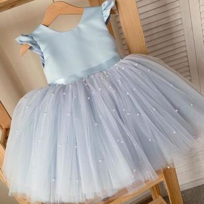 Blue Girl Dress With Faux Pearls on Luulla