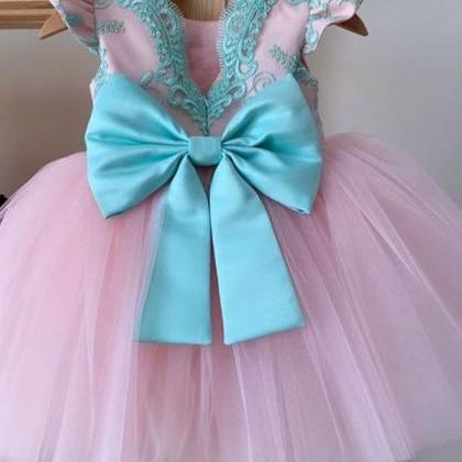Contrast Color Little Girl Birthday Dress