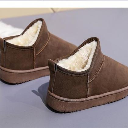 Faux Suede Thermal Lined Snow Boots Winter Women..
