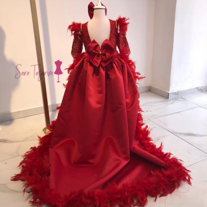1210215 Red Flower Pattern Dress