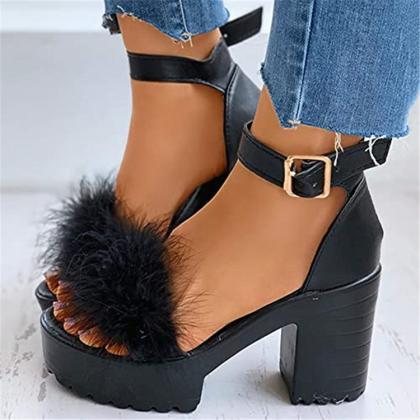 Black Platform Heels Women Dress Shoes