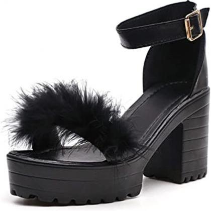 Black Platform Heels Women Dress Shoes