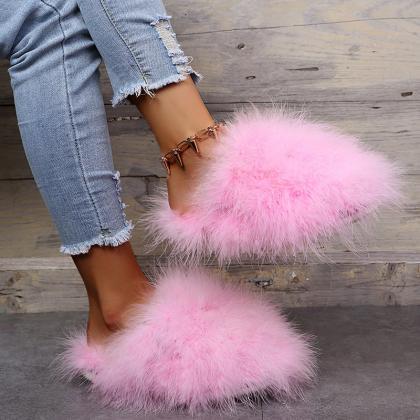 Fluffy Women Room Slippers