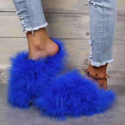 Fluffy Women Room Slippers