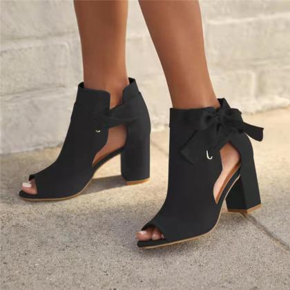 Peep Toe Block Heel Sandals main image 0