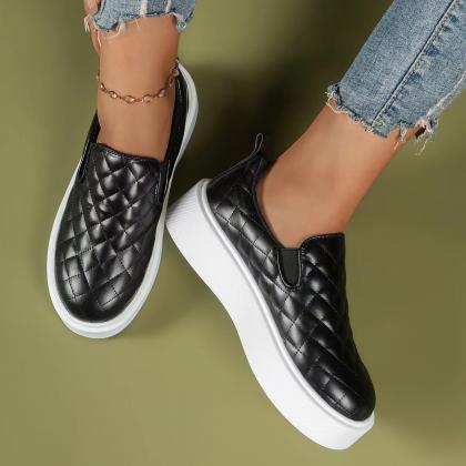 Embossed Women Slip On Casual Shoes