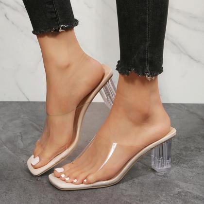 Clear Single Band Women Sandals Shoes Summer