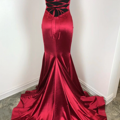 Square Neck Simple Prom Dresses With Tie Back