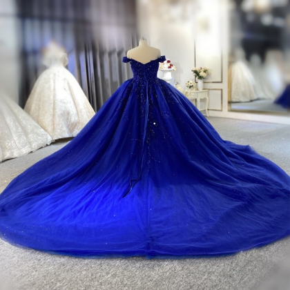 Luxury Blue Ball Gown Prom Dresses ..
