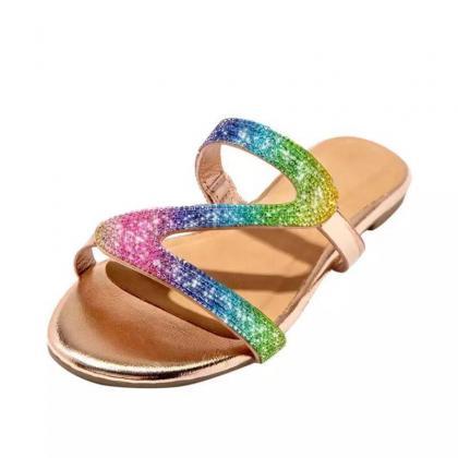 Sparkle Women Flip Flops Flat Sandals Summer Shoes