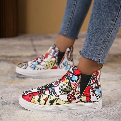 Women Slip On Print Casual Shoes