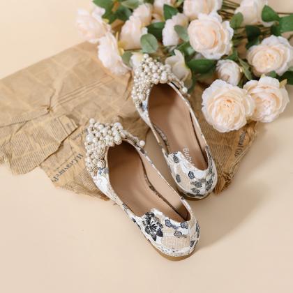 Pearls Decor Women Flat Shoes