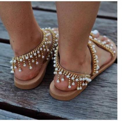 Toe Post Flat Sandals Women Summer Shoes Slippers