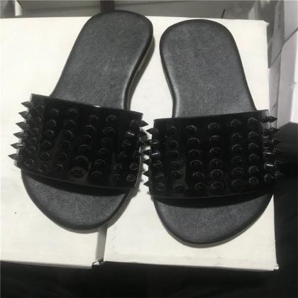 Studded Decor Women Slide Flat Sandals
