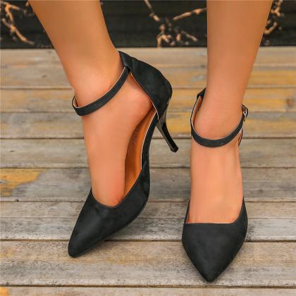 Ankle Strap Suede Women Sandals Shoes