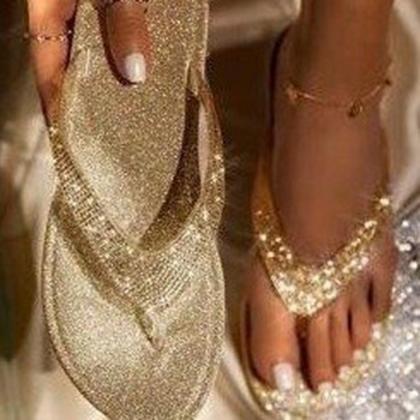 Sparkle Women Flip Flops Flats Summer Shoes