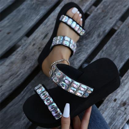 Jewled Decor Women Platform Sandals