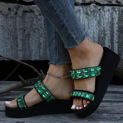 Jewled Decor Women Platform Sandals