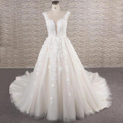 Ivory Lace Wedding Dress Custom Bridal Gown