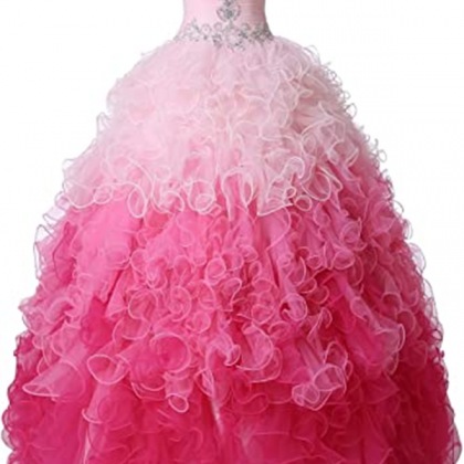 Two Tone Ruffled Ball Gown Quinceanera Dresses..