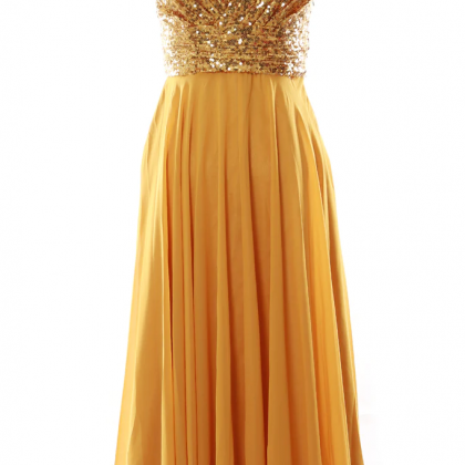 Cap Sleeves Gold Sequin Chiffon Mother Of The..
