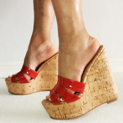 Women High Heels Wedges Summer Shoes