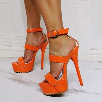 Orange Platforms Sandals