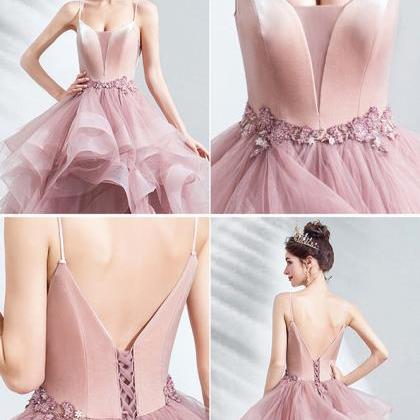 Spaghetti Straps Floor Length Prom Dresses With..