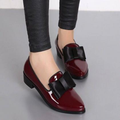 Bow Decor Women Loafers Flats