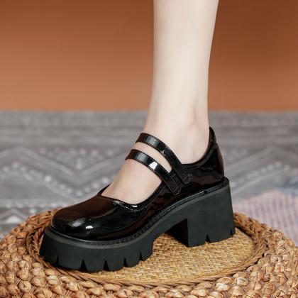 Black Platform Mary Jane Tee Girl Shoes