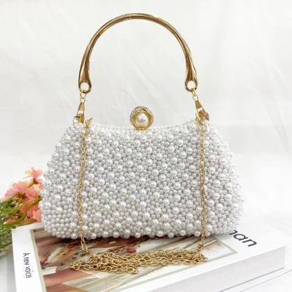 Faux Pearls Women Handbag