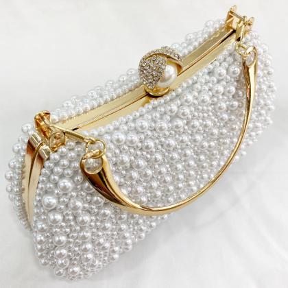 Faux Pearls Women Handbag