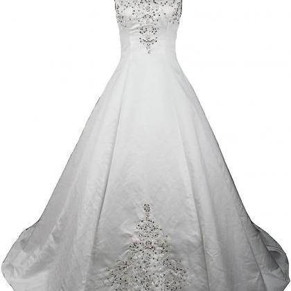 Off Shoulder Embroidered Wedding Dress Gown