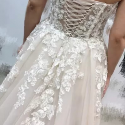 Sweetheart Silver Corset Wedding Dress