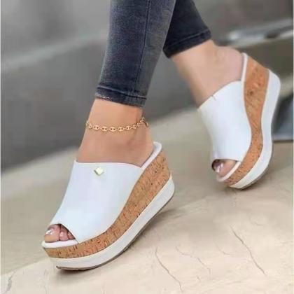 Women Peep Toe Wedge Sandals
