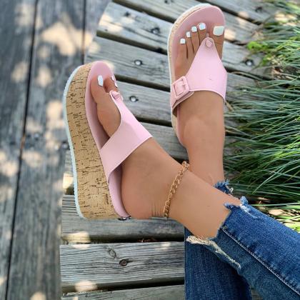 Wedges Heeled Women Flip Flops Summer Shoes