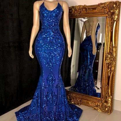 Sleeveless Royal Blue Prom Dress on Luulla