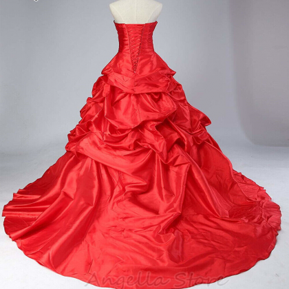 Red White Gothic Wedding Dress