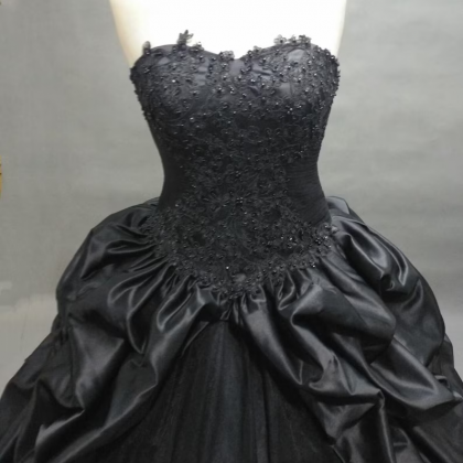 Deluxe Black Satin Ballgown Ruffled Skirt..