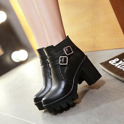 Black Platform Ankle Boots