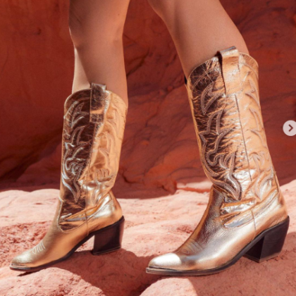 Gold Cowgirl Metallic Boot Women