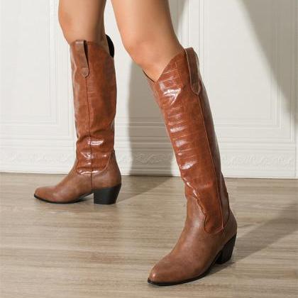Women Brown Knee Length Boots