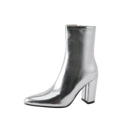 Silver Winter Ankle Boots