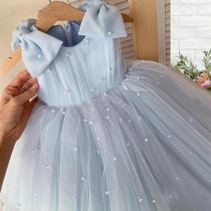 Pearls Dectailed Little Girl Dress