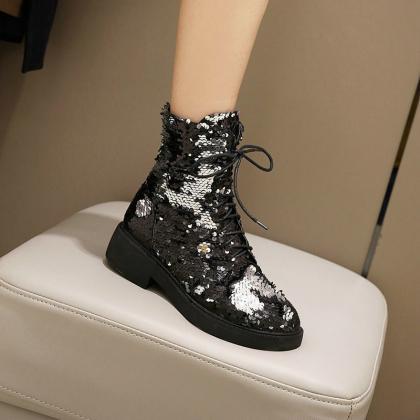 Sequin Ankle Boots