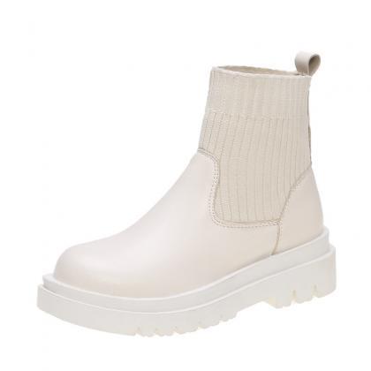 Cleated Sole Teen Girl Knit Sock Boots