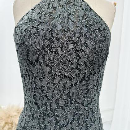 Backless Black Lace Prom Dress Formal Occasion..