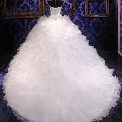 Fabulous Wedding Dress Ruffled Ball Gown..