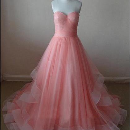 Ruched Sweetheart Prom Dress With Horsehair Trim..