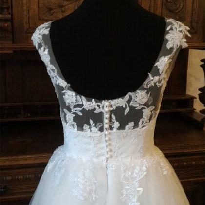 Scoop Neckline Little White Dress Short Wedding..